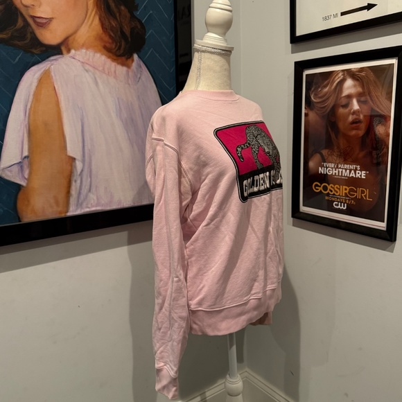 Golden Goose Pink Cheetah Metallic Sweatshirt M - Picture 2 of 5